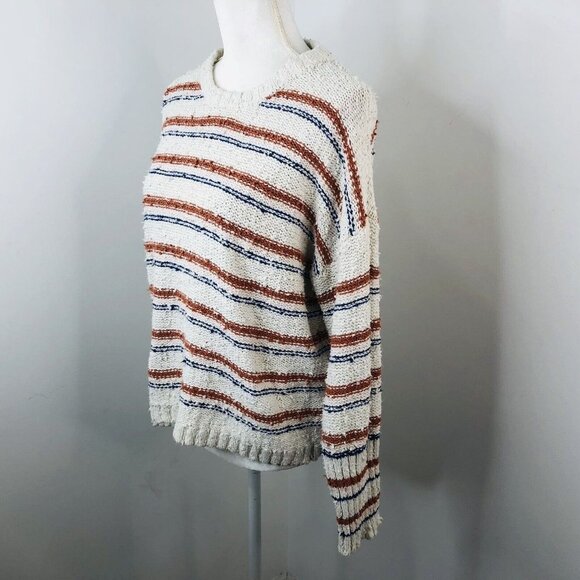 Billabong Womens Striped Nubby Crew Neck Sweater Size M Oversized Multi-colored - Picture 4 of 12